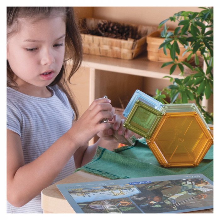 PowerClix Natural Solids, 70 piese magnetice, Guidecraft, 4-10 ani [5]