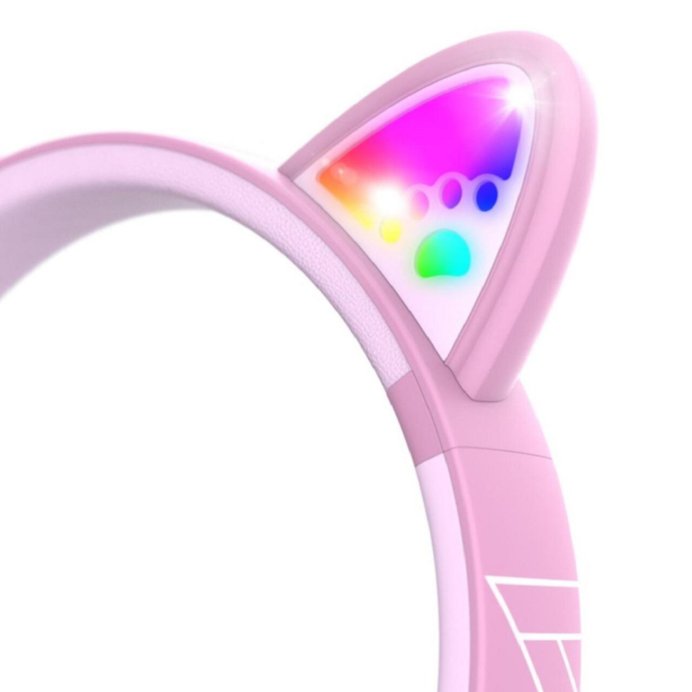 PowerLocus Casti pentru copii, Wireless, Bobo Cat Ears, Pink [5]