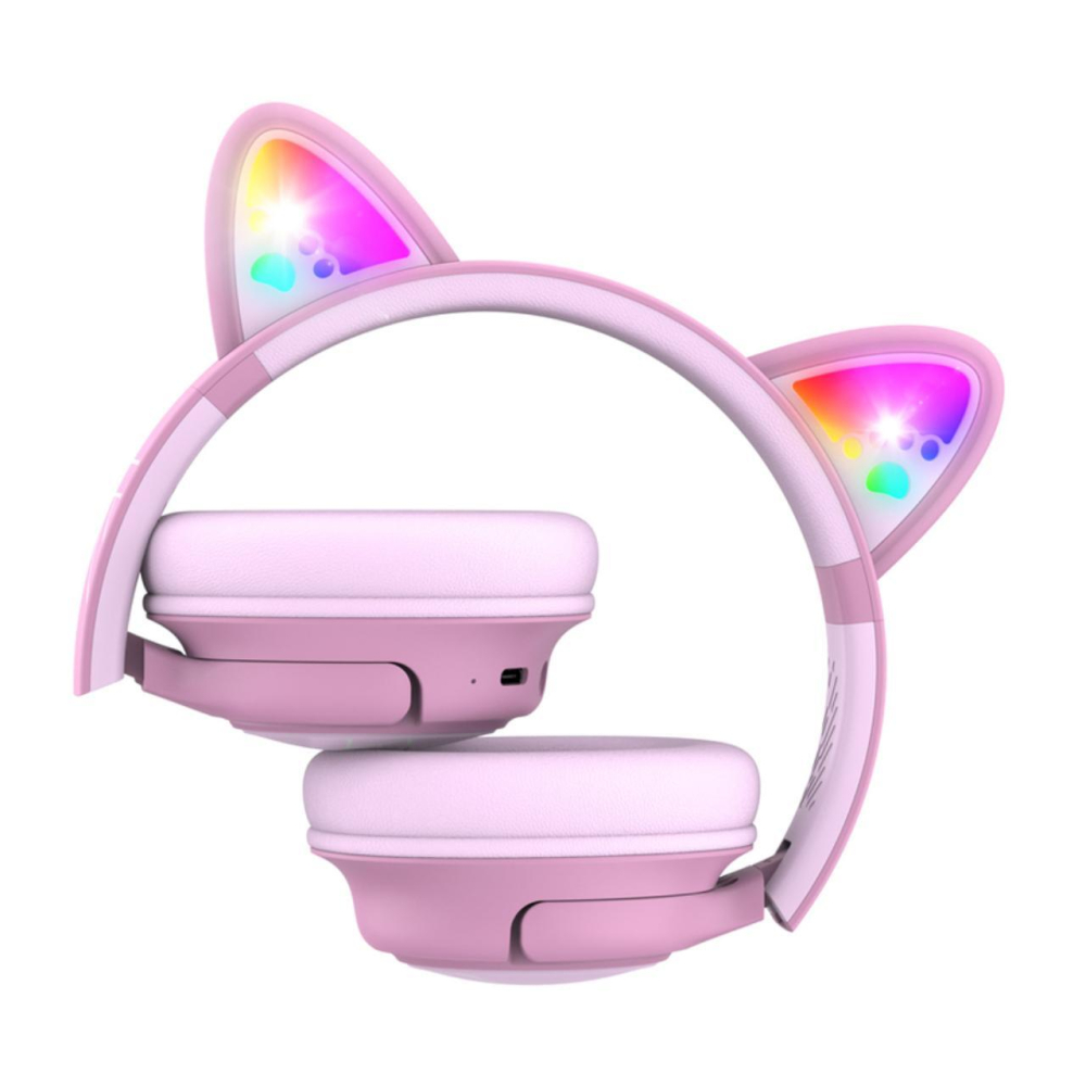 PowerLocus Casti pentru copii, Wireless, Bobo Cat Ears, Pink [4]