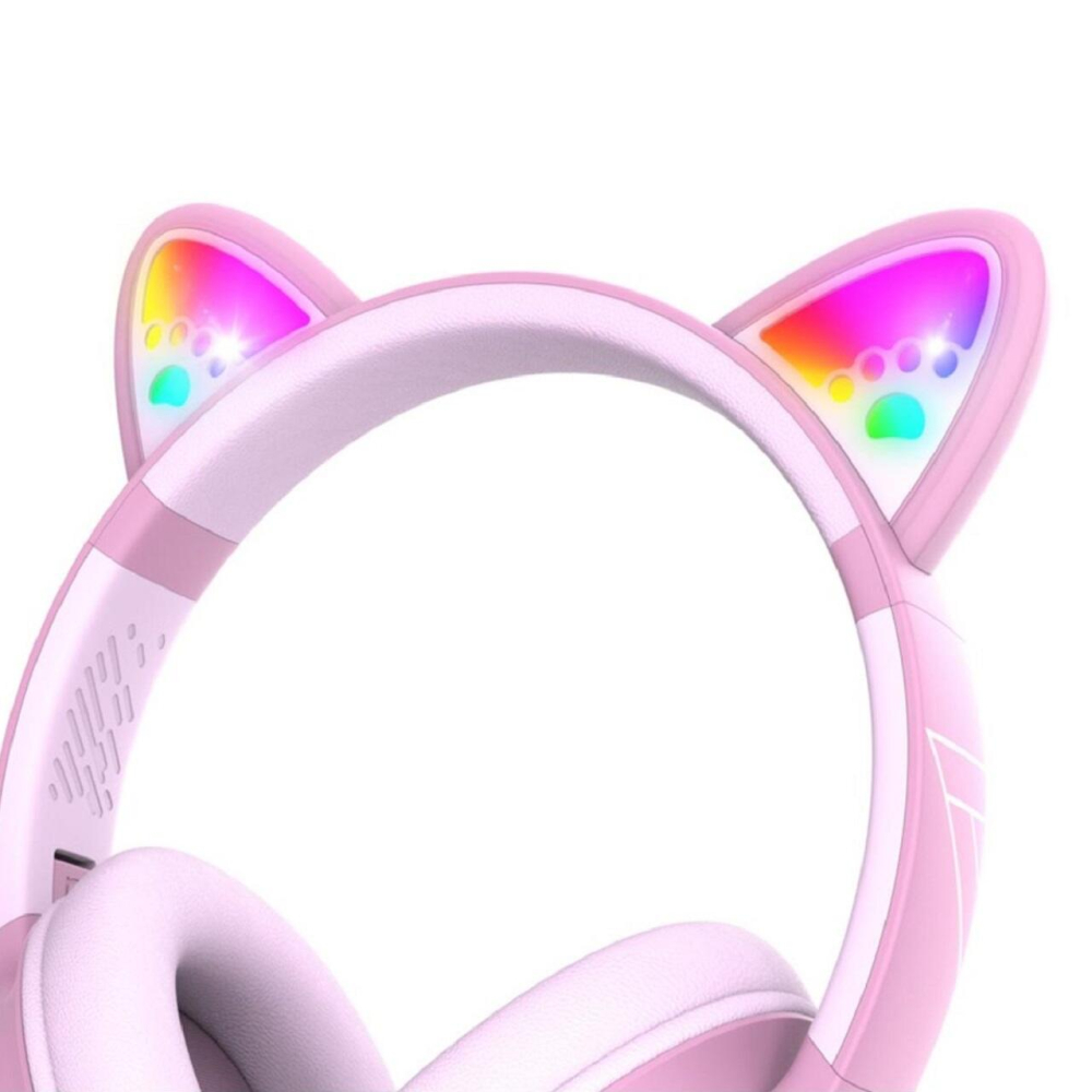 PowerLocus Casti pentru copii, Wireless, Bobo Cat Ears, Pink [3]