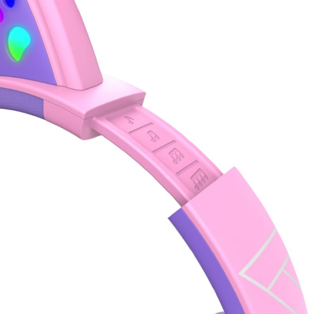 PowerLocus Casti pentru copii, Wireless, Bobo Cat Ears, Purple/Pink [2]