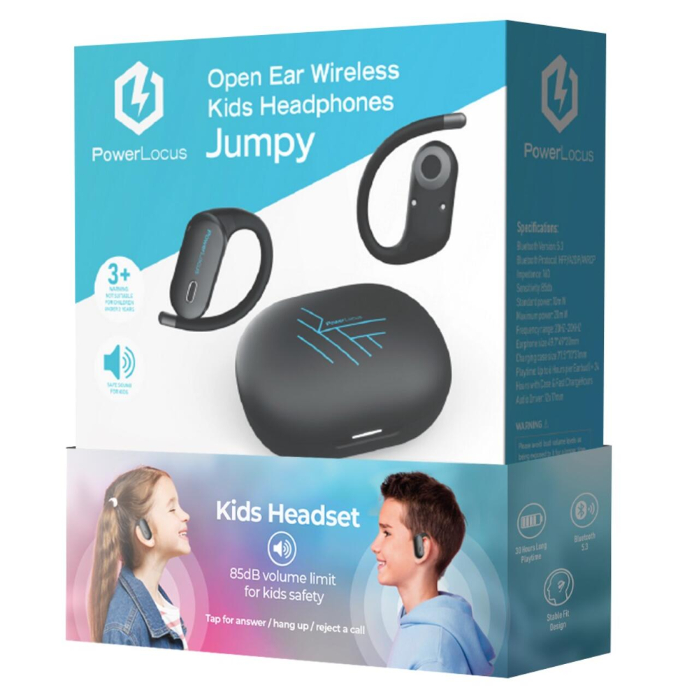PowerLocus Casti pentru copii, Wireless Open-Ear Jumpy, Blue [2]