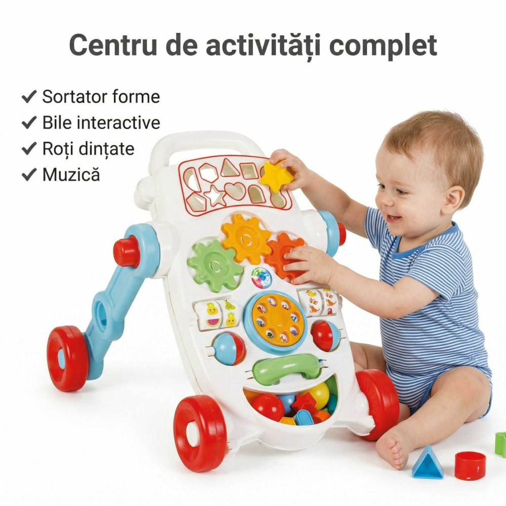 Premergator copii albastru cu activitati | sortator forme si muzica | 9+ luni [3]