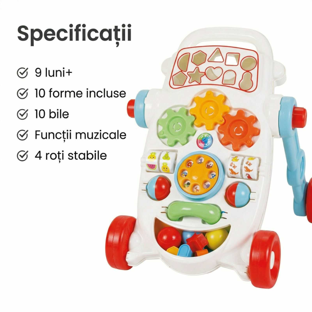 Premergator copii albastru cu activitati | sortator forme si muzica | 9+ luni [6]