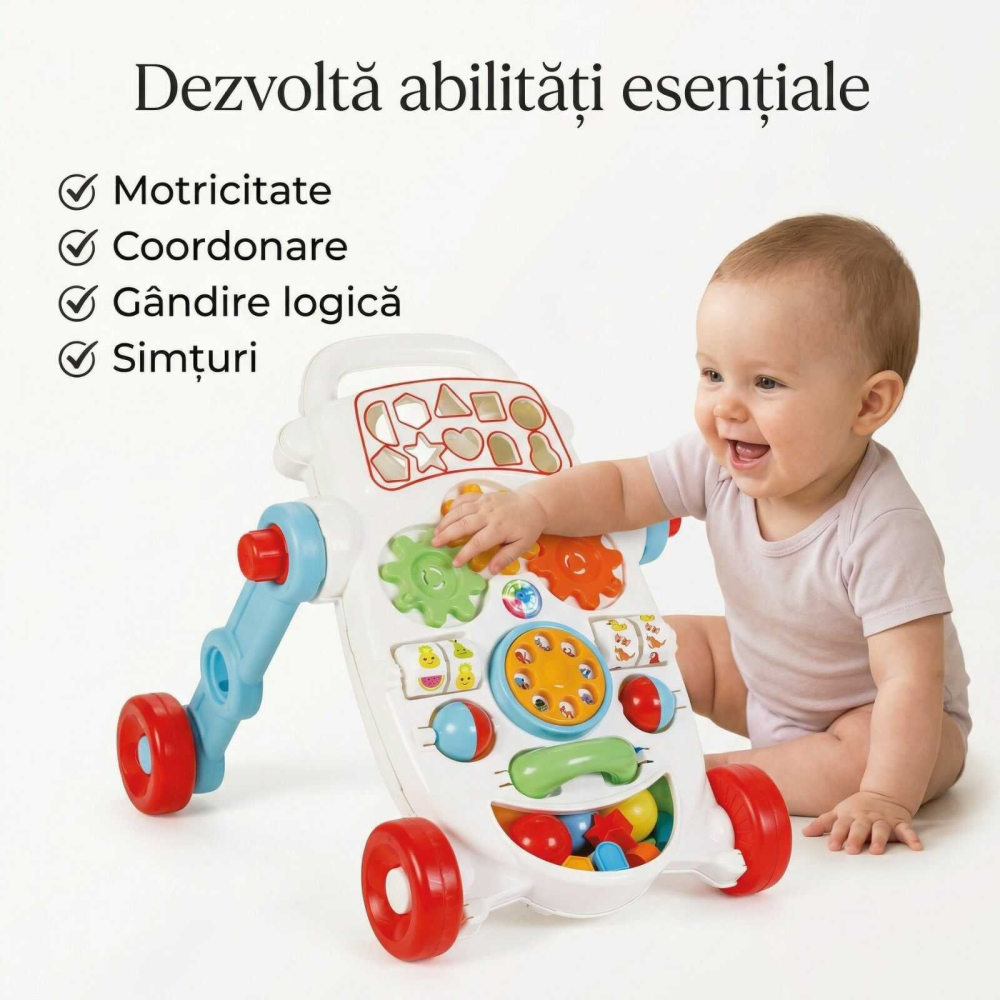 Premergator copii albastru cu activitati | sortator forme si muzica | 9+ luni [5]