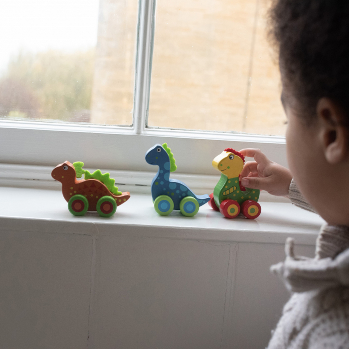 Primii mei dinozauri - Set 3 jucarii cu roti, Orange Tree Toys, varsta 1 - 3 ani, Baiat, Fata [2]
