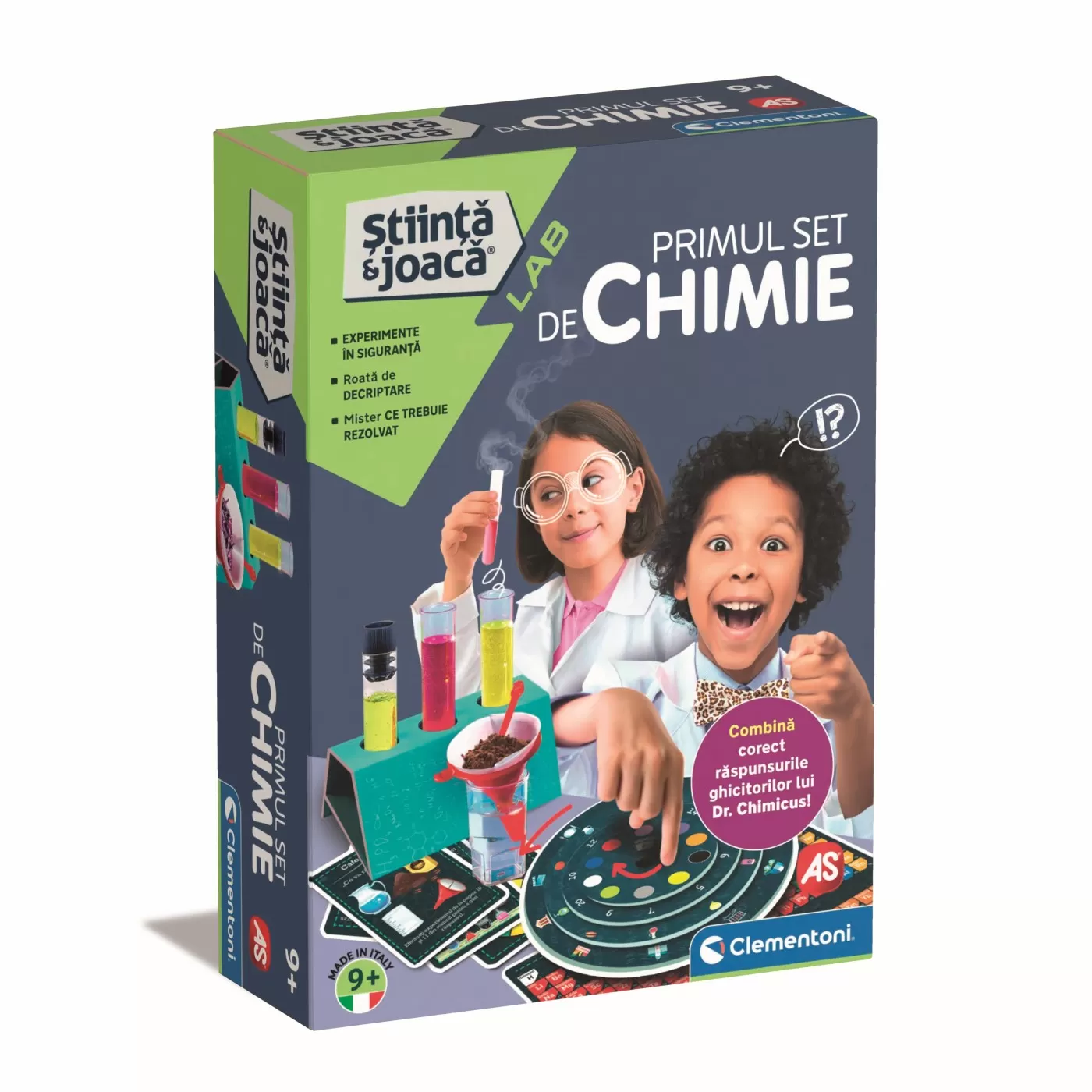 Primul set de chimie, Stiinta si joaca, 9 ani+, Clementoni, varsta de la 9 ani la +15 ani [1]