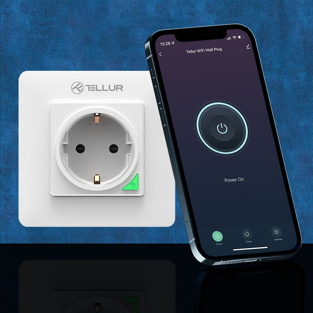 Priză de perete WiFi Tellur Smart, 3000W, 16A, alb [2]