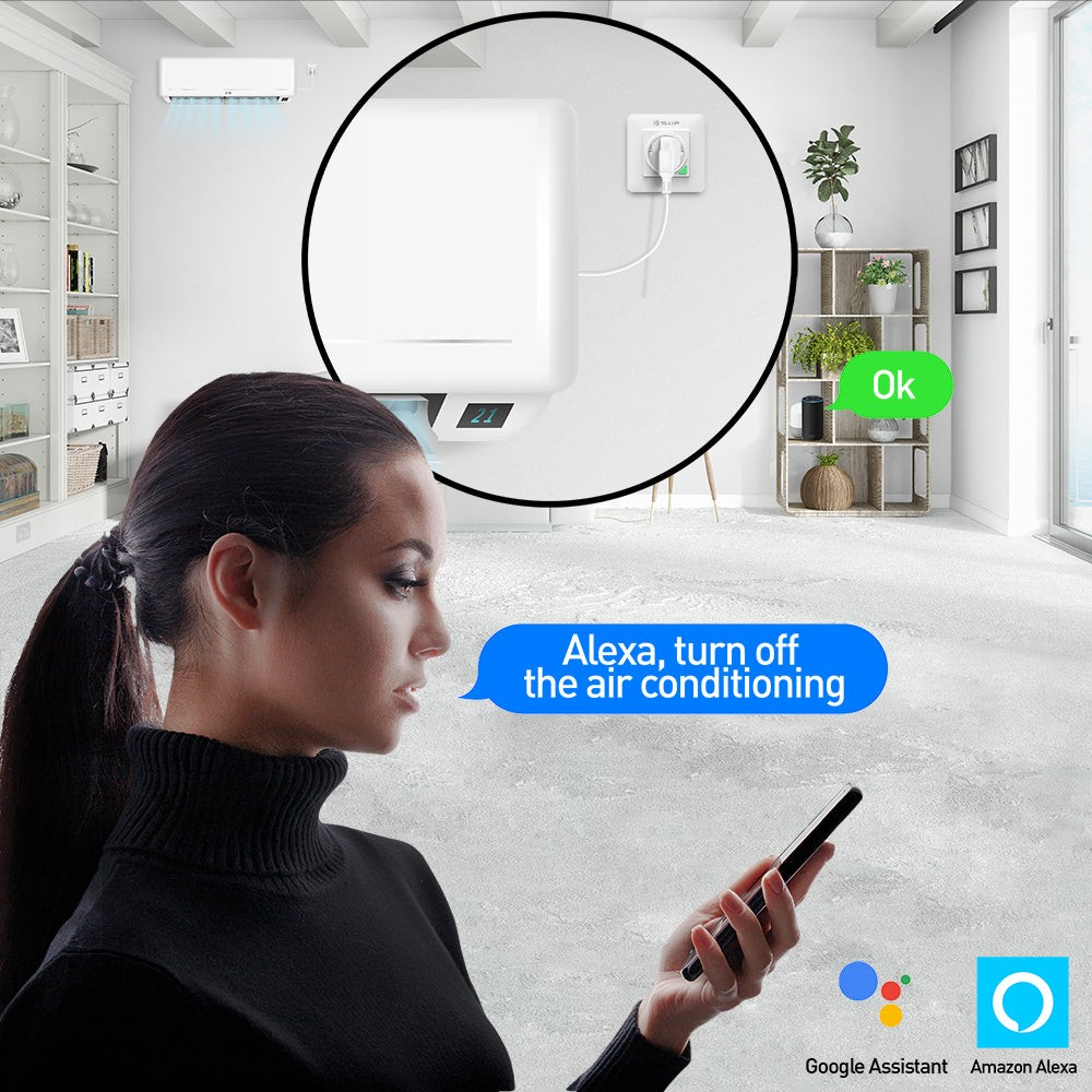 Priză de perete WiFi Tellur Smart, 3000W, 16A, alb [4]