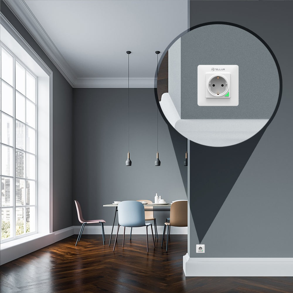 Priză de perete WiFi Tellur Smart, 3000W, 16A, alb [7]