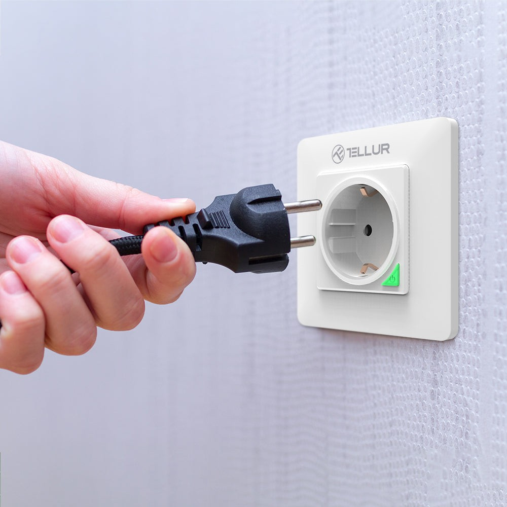 Priză de perete WiFi Tellur Smart, 3000W, 16A, alb [12]