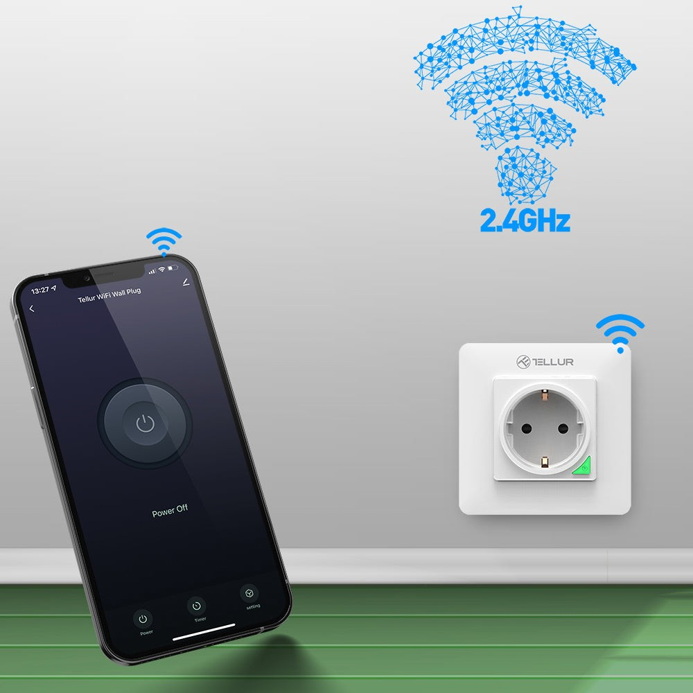 Priză de perete WiFi Tellur Smart, 3000W, 16A, alb [3]