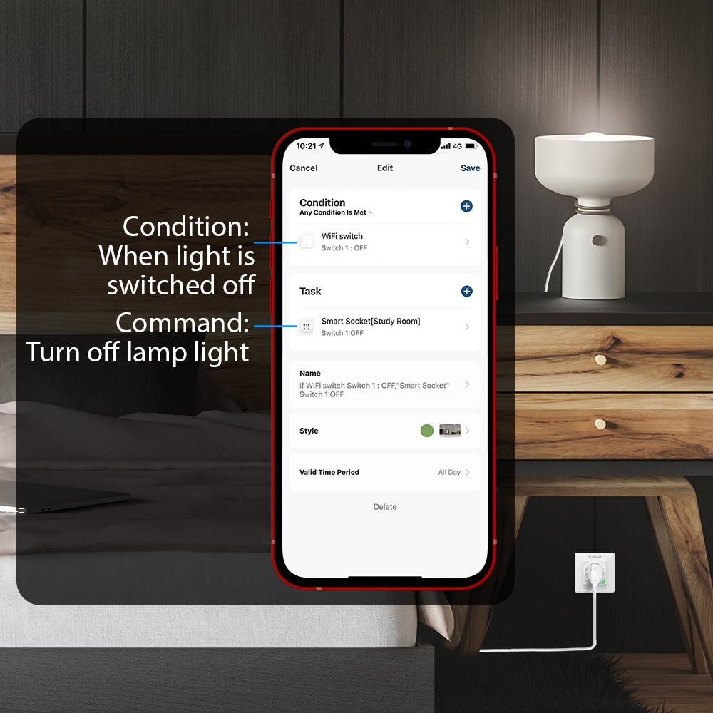 Priză de perete WiFi Tellur Smart, 3000W, 16A, alb [6]