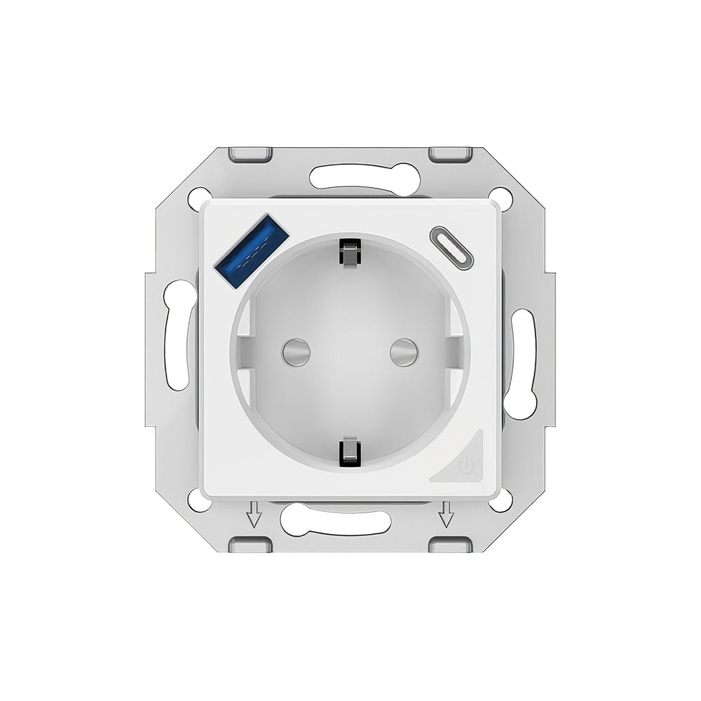 Priză de perete WiFi Tellur Smart, 3600W, 16A, PD20W, USB 18W, monitorizare consum, alb [3]