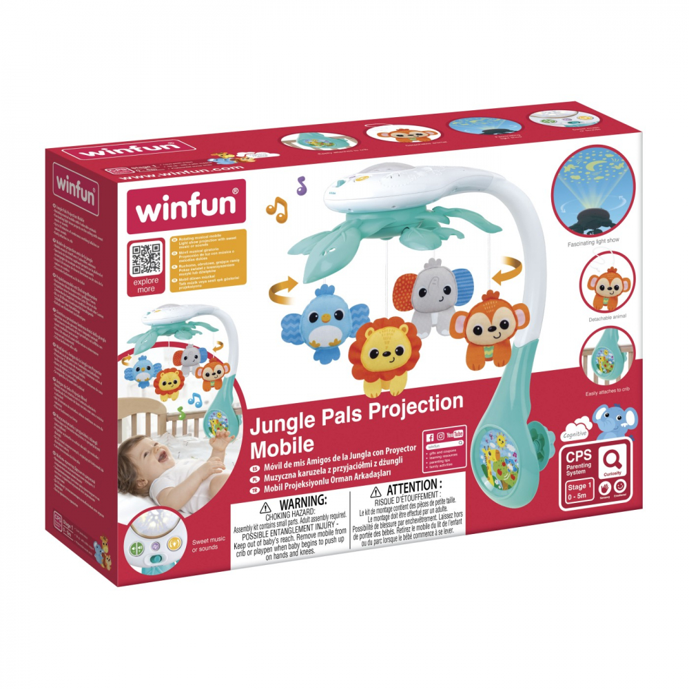 Proiector mobil animalute din jungla pentru bebelusi, winfun, varsta de la 0 luni la 2 ani [5]
