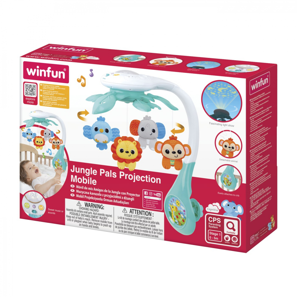 Proiector mobil animalute din jungla pentru bebelusi, winfun, varsta de la 0 luni la 2 ani [4]