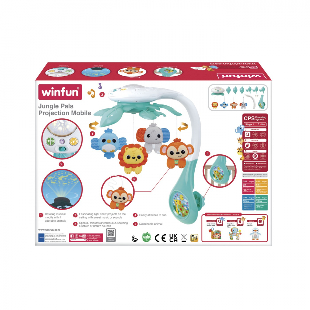 Proiector mobil animalute din jungla pentru bebelusi, winfun, varsta de la 0 luni la 2 ani [6]