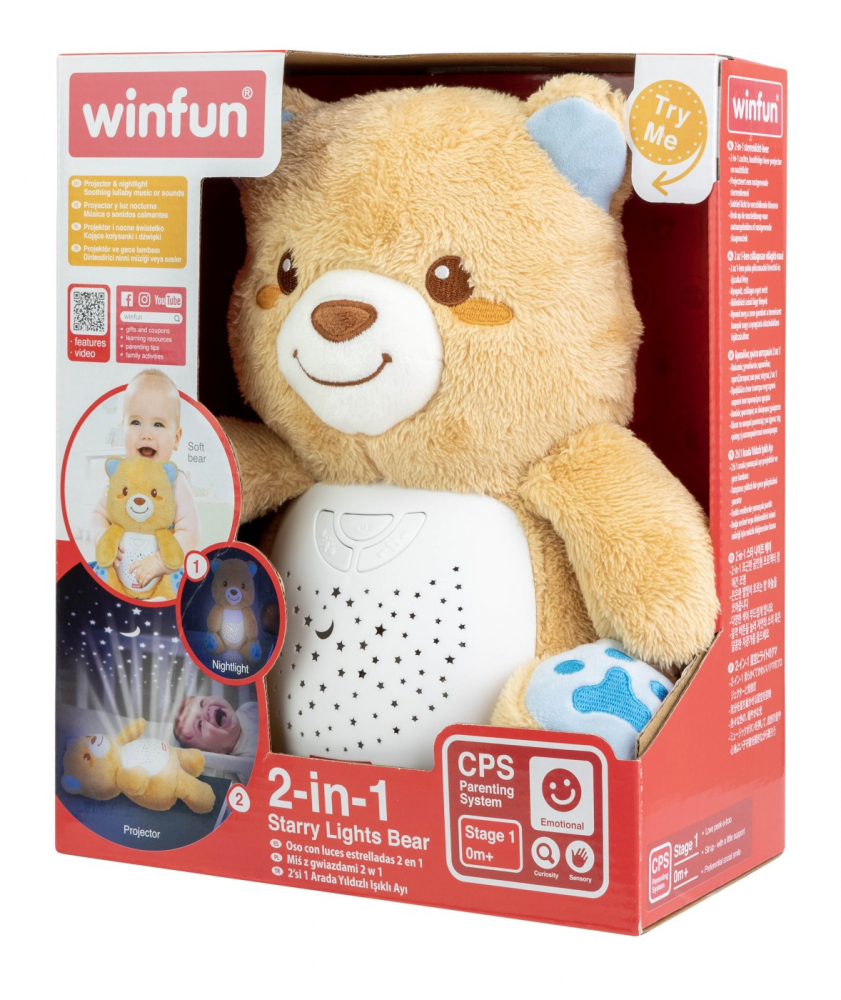 Proiector si lampa de veghe ursulet pentru bebelusi, winfun, varsta de la 0 luni la 2 ani [2]