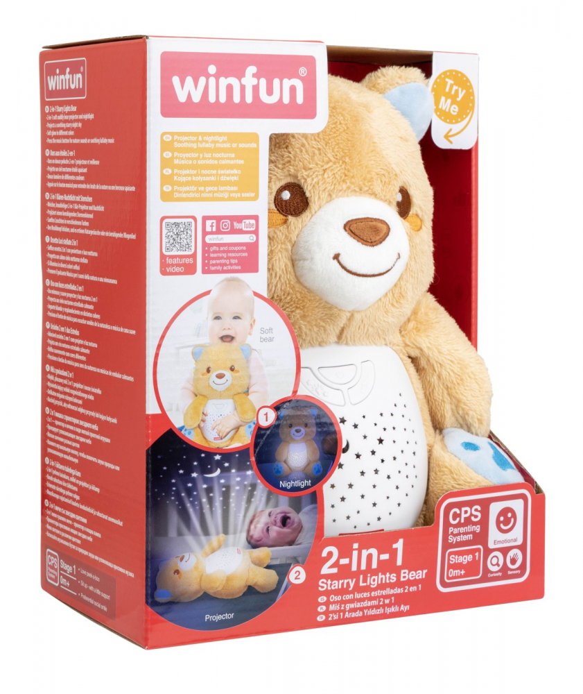 Proiector si lampa de veghe ursulet pentru bebelusi, winfun, varsta de la 0 luni la 2 ani [3]