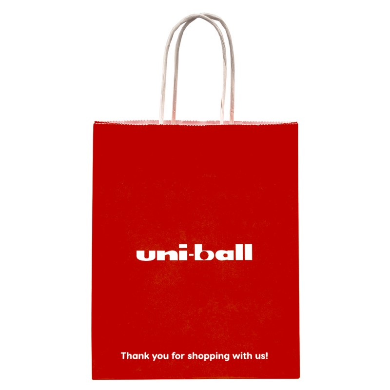 Punga cadou Colorarte 23771, B5, 18x22x8cm, 90g/mp, rosie, manere din hartie rasucita, personalizata Uni-ball [2]