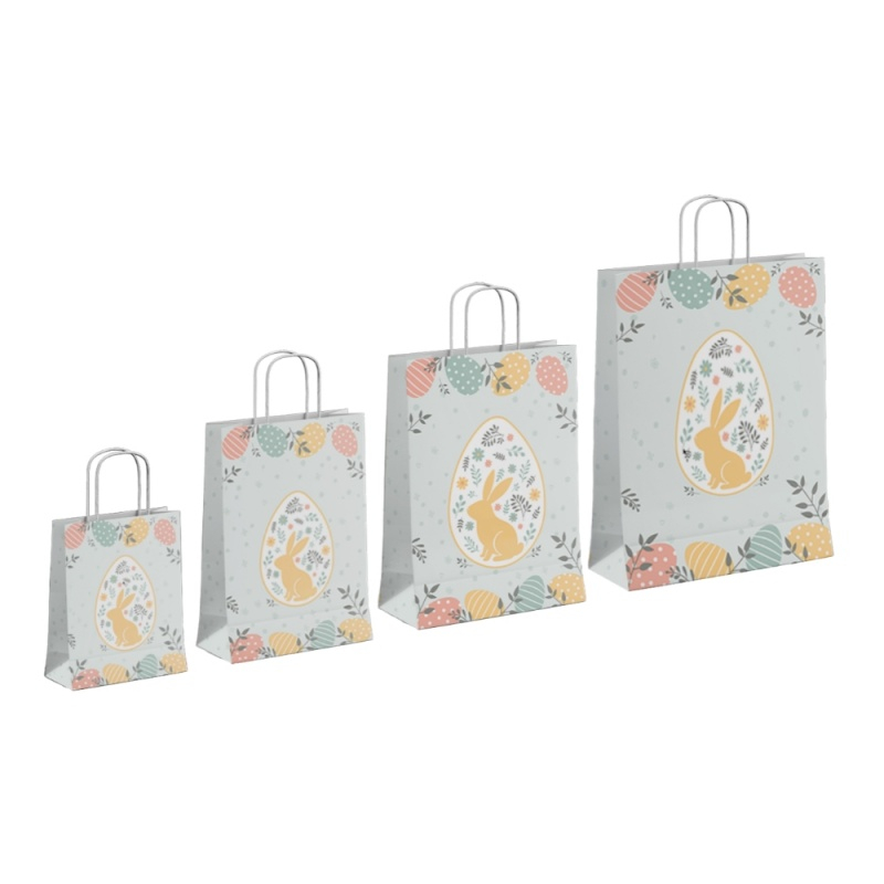 Punga cadou Colorarte 30653, B4, 26x35x12cm, 90g/mp, motive Paste, manere din hartie rasucita [2]