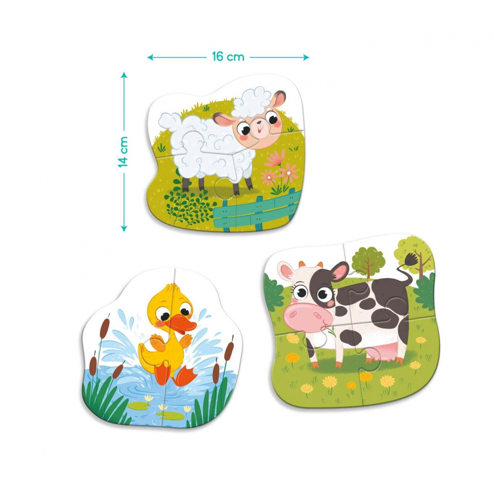 Puzzle 3 in 1  - Animalutele de la ferma (2,3,4 piese) [5]