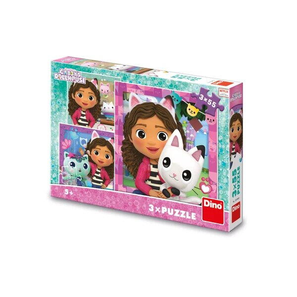 Puzzle 3 in 1 - Gabby si prietenii ( 3 x 55 piese) [2]