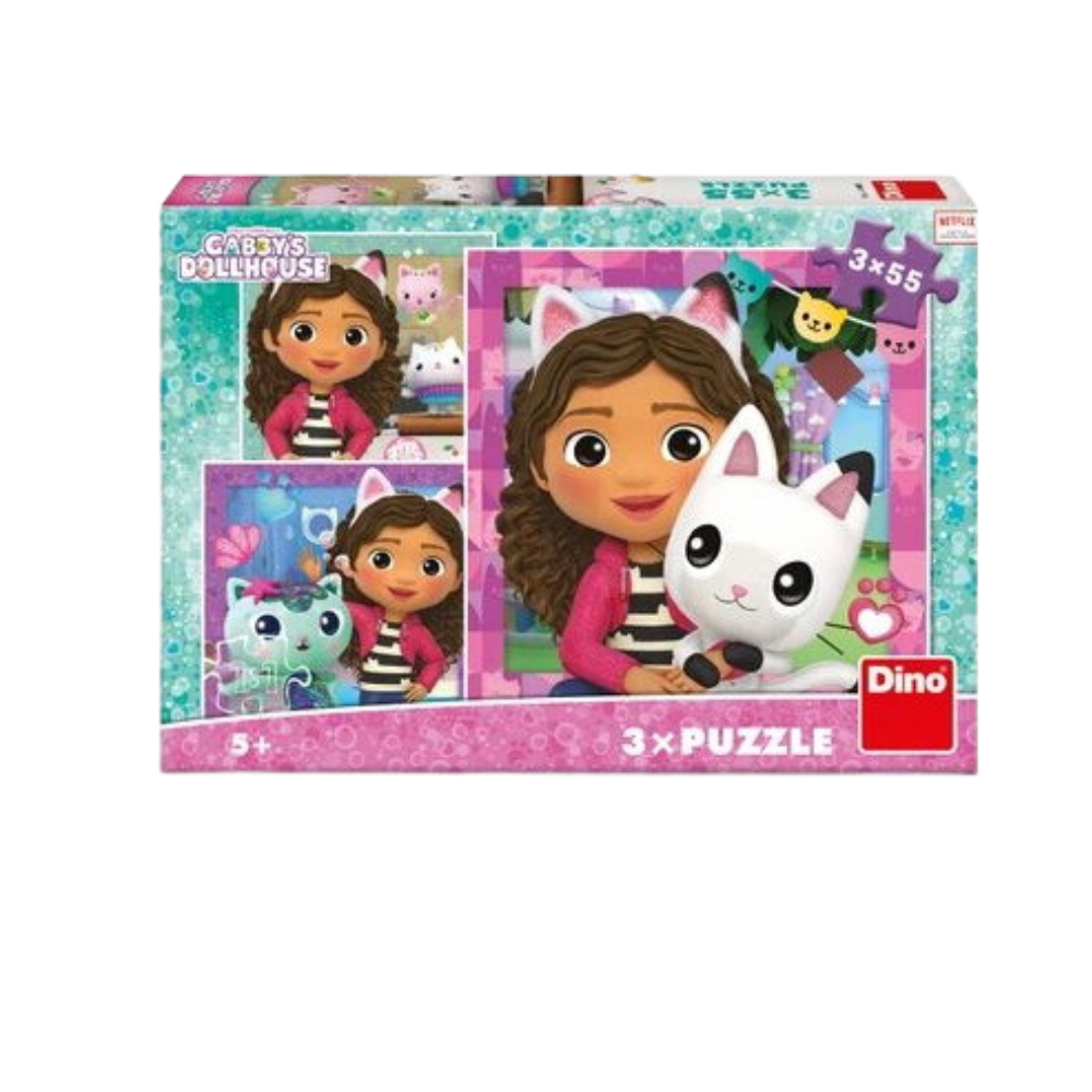 Puzzle 3 in 1 - Gabby si prietenii ( 3 x 55 piese) [1]