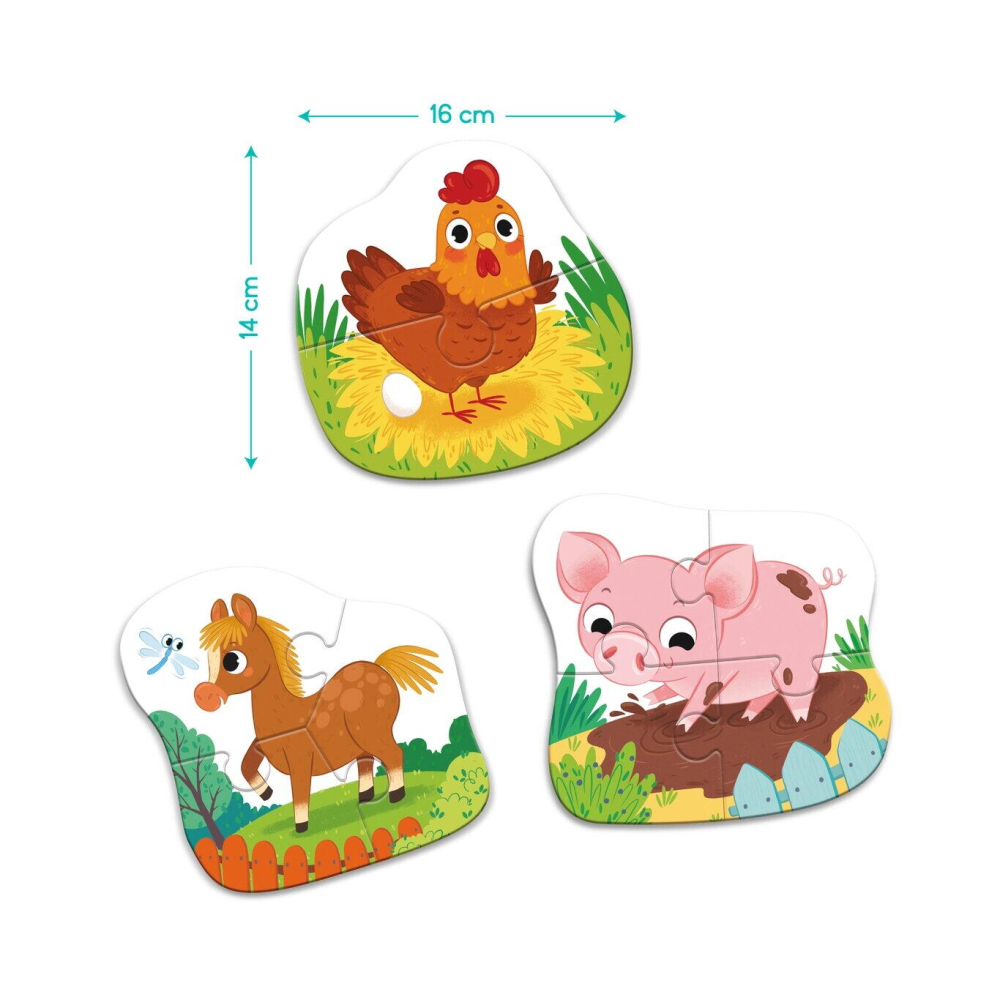 Puzzle 3 in 1 - O zi la ferma (2,3,4 piese) [3]