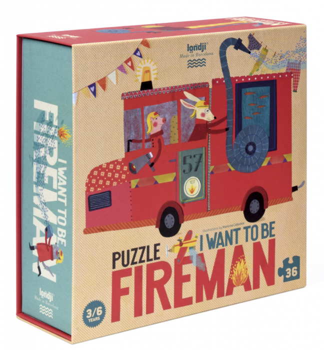 Puzzle 36 piese, cu pompieri, eroi salvatori, pentru copii de 3 ani, varsta 3 - 6 ani, Baiat [1]