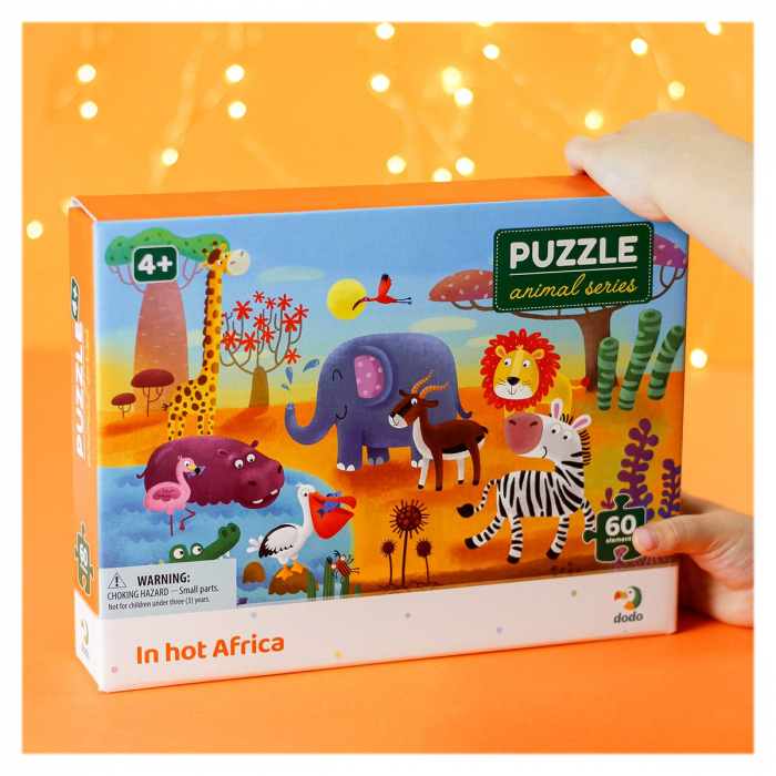 Puzzle 60 de piese, Animale din Africa, 4-7 ani [3]