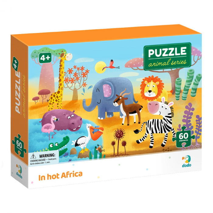 Puzzle 60 de piese, Animale din Africa, 4-7 ani [1]