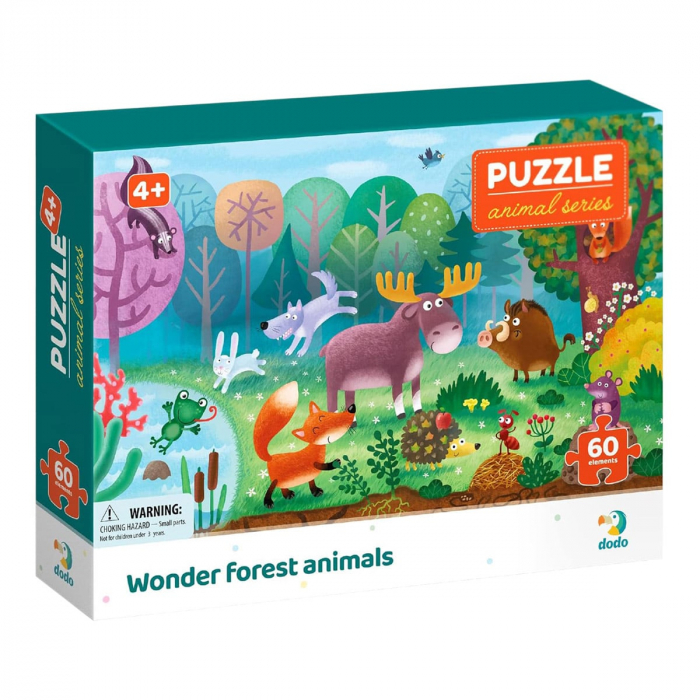 Puzzle 60 de piese, Animalele din Padurea Minunata, 4-7 ani [1]