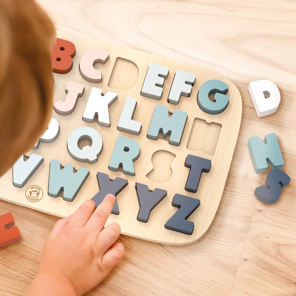Puzzle Alfabet din lemn, Speedy Monkey pentru Baiat, Fata varsta 1 - 3, 3 - 6 [2]