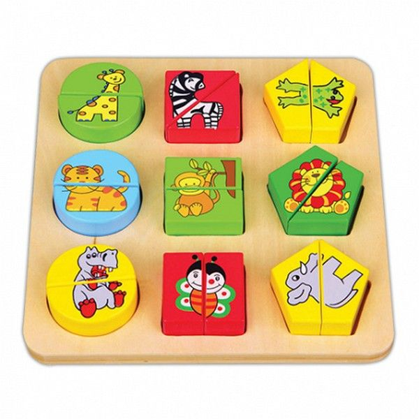 Puzzle incastru, animale salbatice, 9 piese [1]