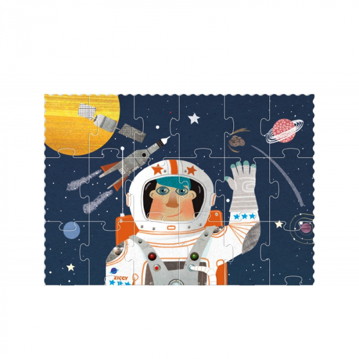 Puzzle astronaut, planete, stele si nave spatiale, cu 36 piese, pentru copii mici, varsta 3 - 6 ani, Baiat [2]