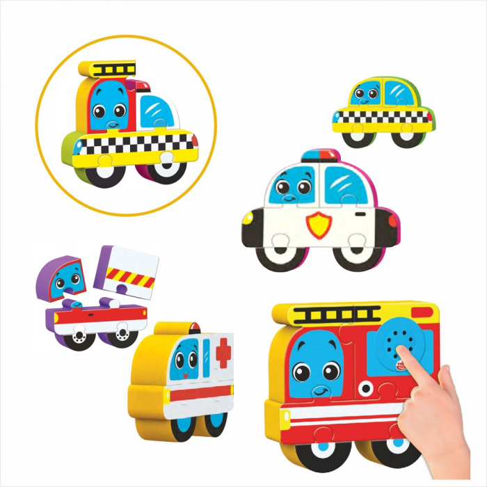 Puzzle blocks cu sunete - Vehicule [2]