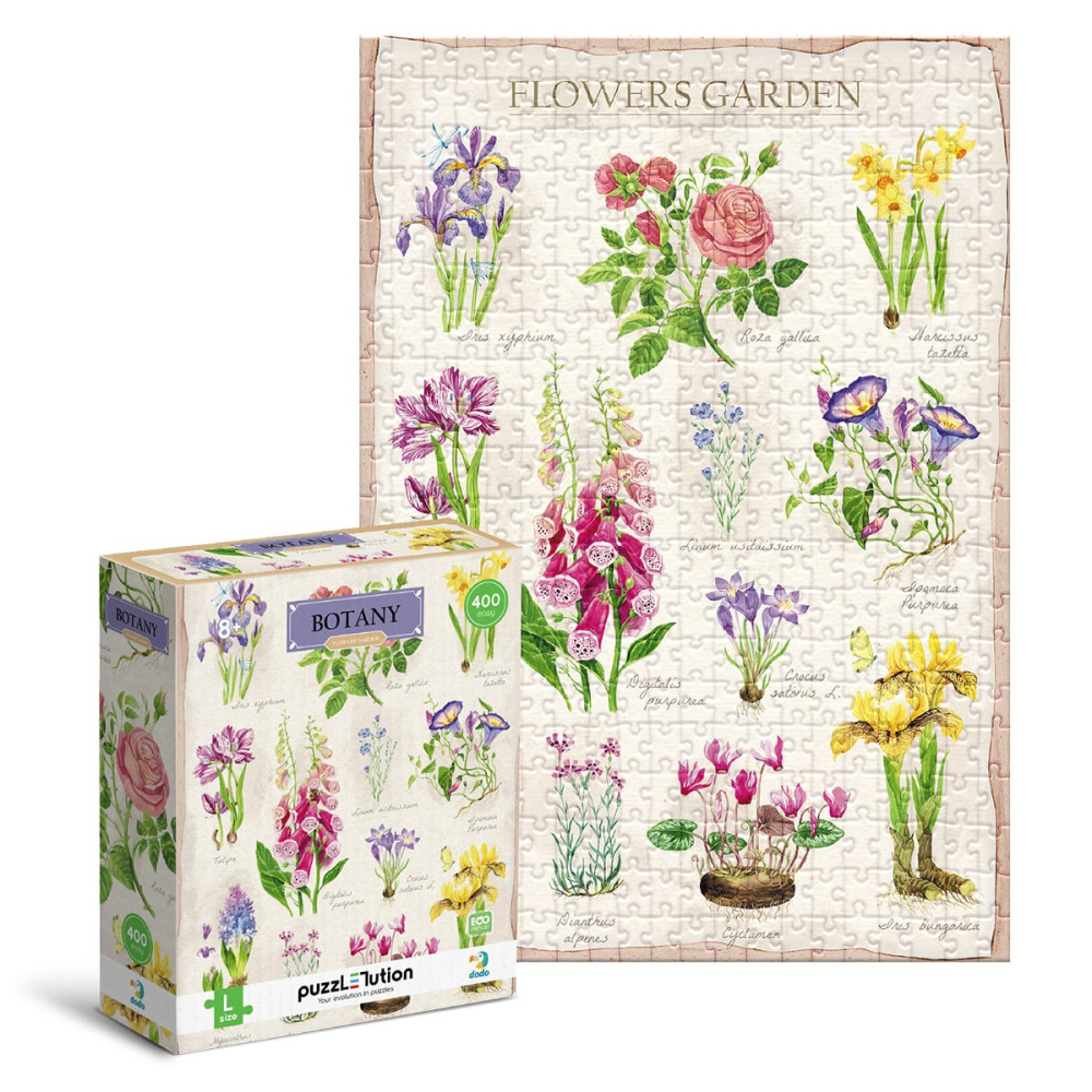 Puzzle Botany, Flowers Garden, 400 piese, copii varsta 8+ ani [4]