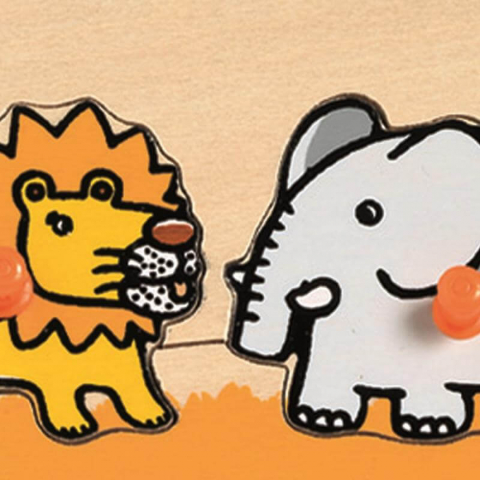 Joc puzzle incastru cu buton, animale din savana [2]