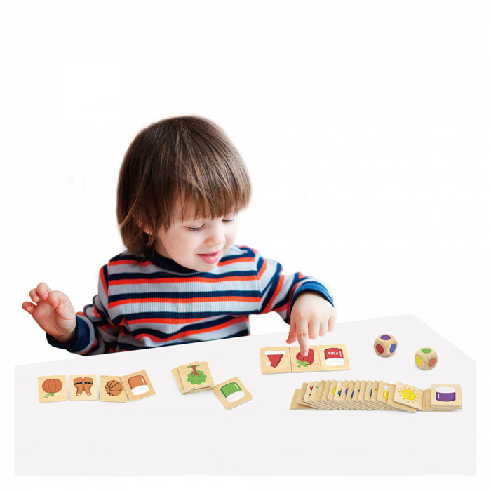 Puzzle de asociere din lemn, Invatam culorile, Viga Toys, 3-7 ani [3]