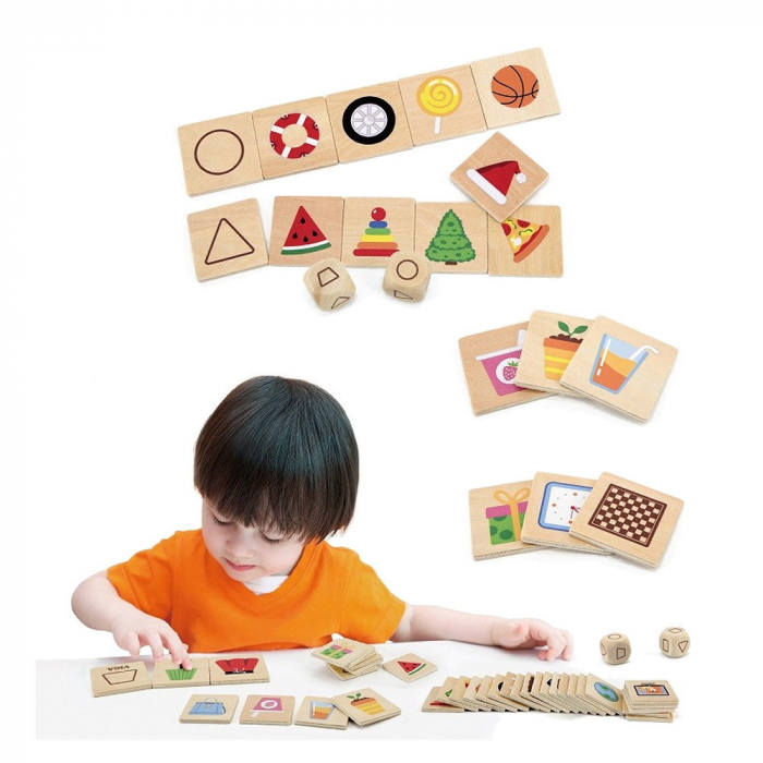 Puzzle de asociere din lemn, Invatam formele, Viga Toys, 3-7 ani [3]
