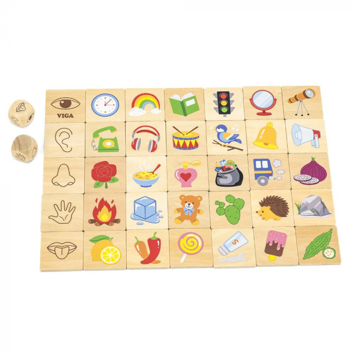 Puzzle de asociere din lemn, Invatam simturile, 3-9 ani [2]