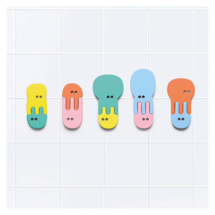 Puzzle de baie, set 10 piese, Meduze colorate, Quut Toys, 1-7 ani [5]
