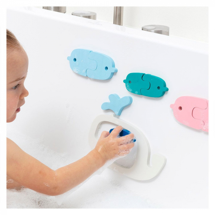 Puzzle de baie, set 11 piese, Balene si pestisori, Quut Toys, 1-7 ani [2]