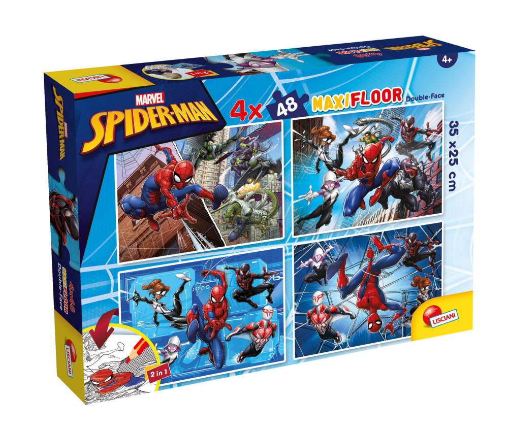 Puzzle de colorat maxi  - Spiderman (4 x 48 de piese) [1]