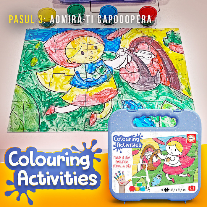 Puzzle de colorat pentru copii FingerPaint - Aventurile Scufitei [4]
