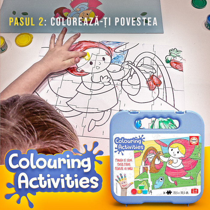 Puzzle de colorat pentru copii FingerPaint - Aventurile Scufitei [3]