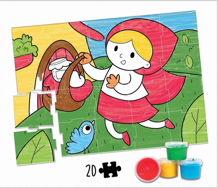 Puzzle de colorat pentru copii FingerPaint - Aventurile Scufitei [5]