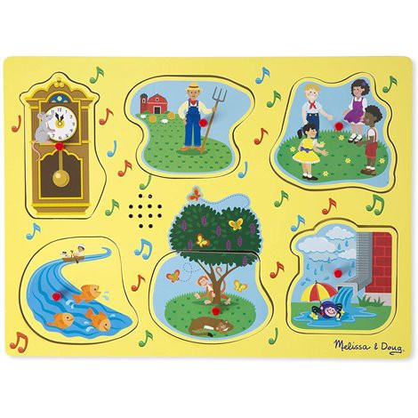 Puzzle de lemn cu sunete Cantecele copilariei Melissa & Doug [1]