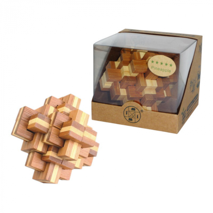 Puzzle de logica 3D din bambus, Ananas, 8+ ani [3]